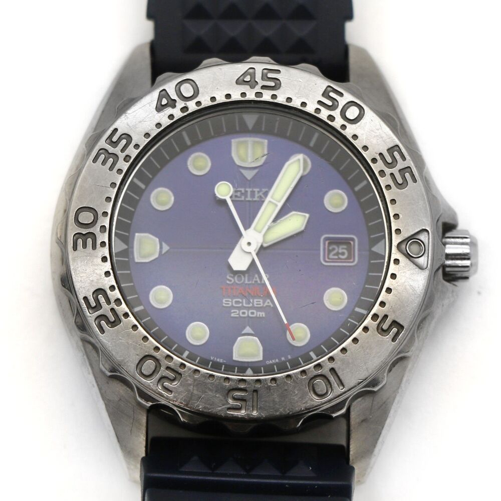 Seiko Prospex Titanium Solar Scuba Date Diver Watch